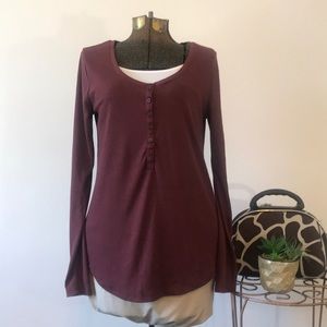 2/$6 NWOT Old Navy Maroon Henley Longsleeve Size L